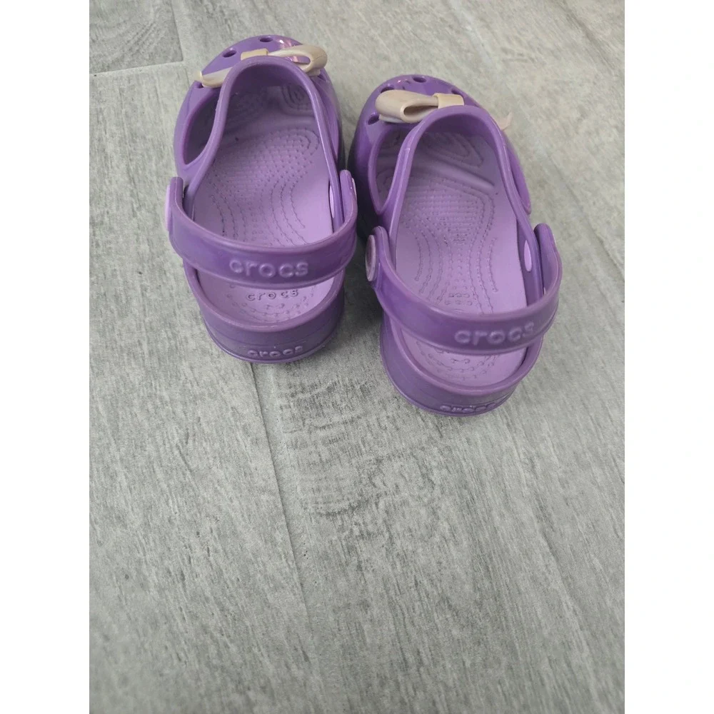 Crocs Carlie Purple Mary Jane‎ Clogs Bow Detail Girls Toddler Size C8
